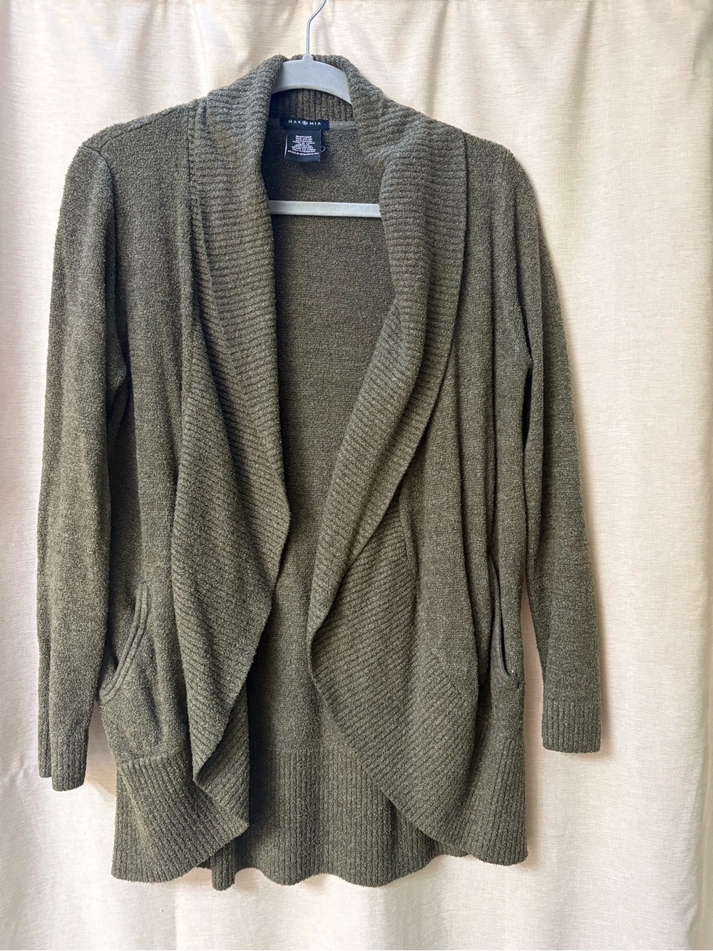 Banana Republic Olive Draped Open-Front Shawl Cardigan